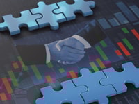 1031771_mergerandacquisitionbusinessconceptjoincompanyonpuzzlepieces3drendering_984381
