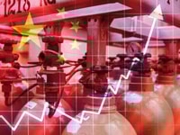 Cylinders china flag and currency
