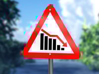 Financial decline graph warning