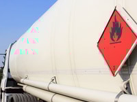 Flammable sign tanker safety distribution