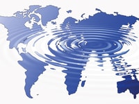 Green, earth, map, under-water, ripples, Global warming