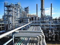 Oil refinery pipes