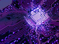 purple circuit board glow