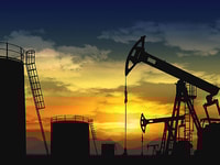 Oil drilling nodding donkies