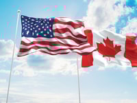 us Canada flag copyright fresh stock