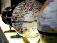 South Africa on the globe