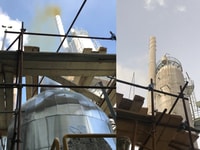 Before and after – the NOx plume was clearly visible at Kavala Fertilizers