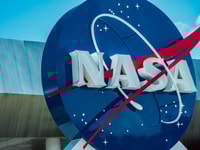Cape Canaveral Florida - August 13, 2018 NASA globe at NASA Kennedy Space Center editoral use only