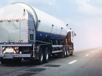 Gas or oil Truck on highway road container, transportation concept.,import,export logistic industrial Transporting