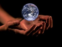 Hands world climate change global warmning
