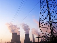 Electricity pilons with power station