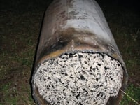 Inside aceytlene cylinder