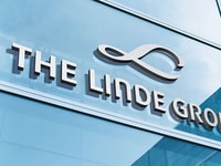 Linde logo on glass
