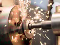metal working on lathe grinder