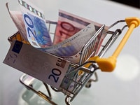 Euros in a trolley