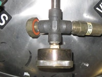 pressure gauge on a cryogenic liquid container