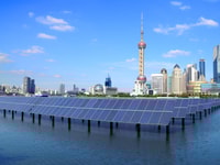 PV solar power farm in Shanghai, China