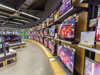 Selling electronics merchandises, flat screen
