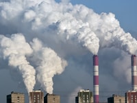 Smoke from the pipes of heat station - Mosco
