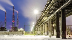 chemical industry at night russia
