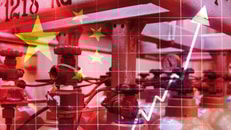 Cylinders china flag and currency