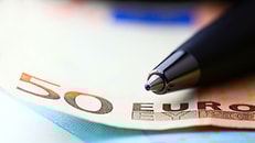 Euro finance pen currency