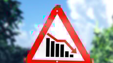 Financial decline graph warning