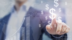 finger on profit dollar concept