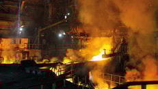 Metals-red-hot-molten-steel-in-iron-and-steel-enterprise