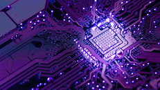 purple circuit board glow