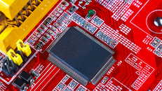 red circuit board electricity