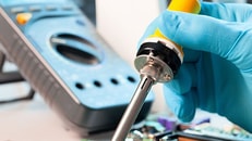 Soldering circuit board electronics