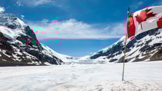 Athabasca glacier in Western Canada