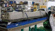 concrete sleepers loaded onto curing system base