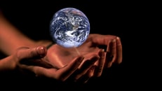 Hands world climate change global warmning