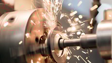 metal working on lathe grinder