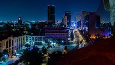 Mexico City skyline at night from top of the revolution monument_Web