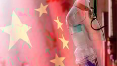 oxygen mask and china flag