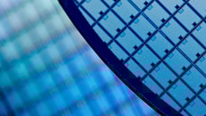 electronics wafer close up