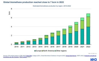 Global biomethane production hits record 7bcm in 2022