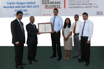 Ceylon Oxygen Limited receives latest ISO 9001:2015 certification