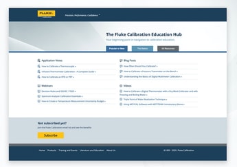 Fluke Calibration launches education hub webpage