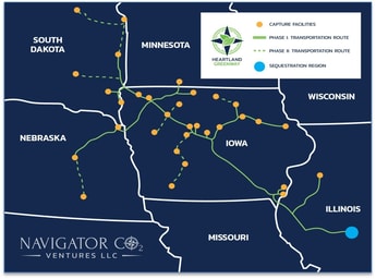 Navigator to provide CCUS solutions to 18 POET facilities; plans to capture, transport and store five million tonnes of CO2 annually