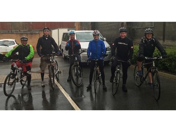 Six A-Gas employees cycled more than 110 miles to raise money for the RNLI