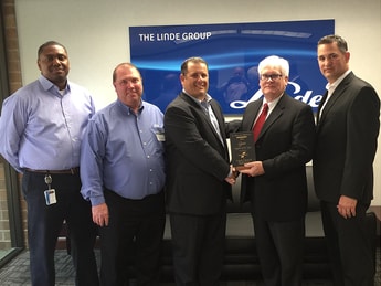 The award recognizes Linde for the supply of both cylinder and bulk gases in the U.S. and around the world