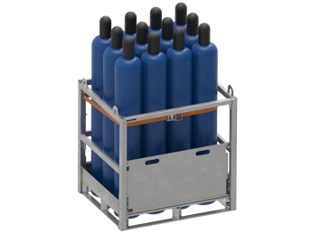 Arcom propose modular bolted cages for gas cylinder transport