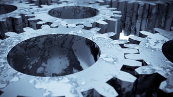 3d image of rusted gears