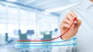 Arrow upward trend concept