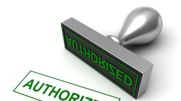 Compliance, Conceptual 3d render of rubber stamp on white background