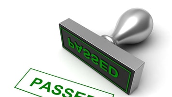 Compliance, Conceptual 3d render of rubber stamp on white background
